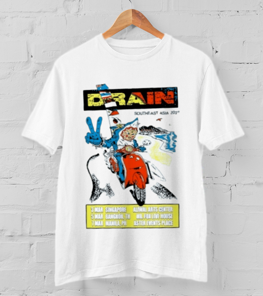 Drain Southeast Asia 2027 Tour Hardcore Singapore Bangkok Manila Dates Venues T-Shirt