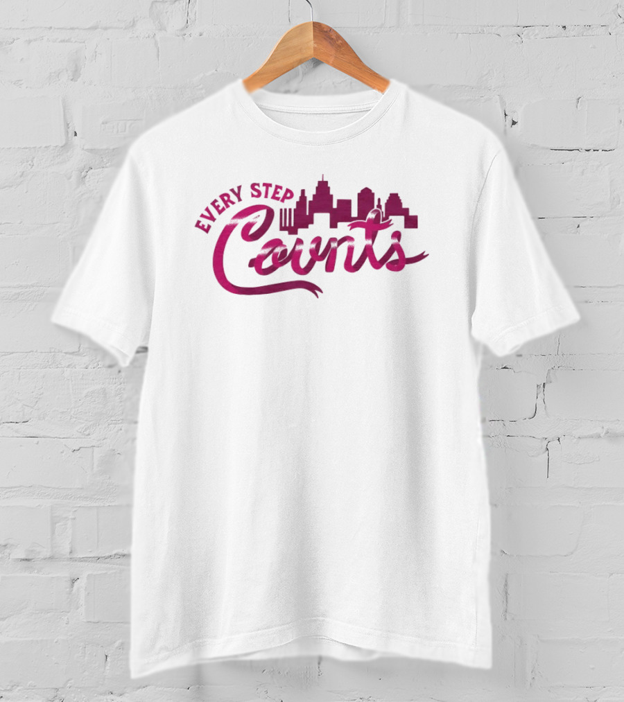 Every Step Counts City Skyline Motivational T-Shirt