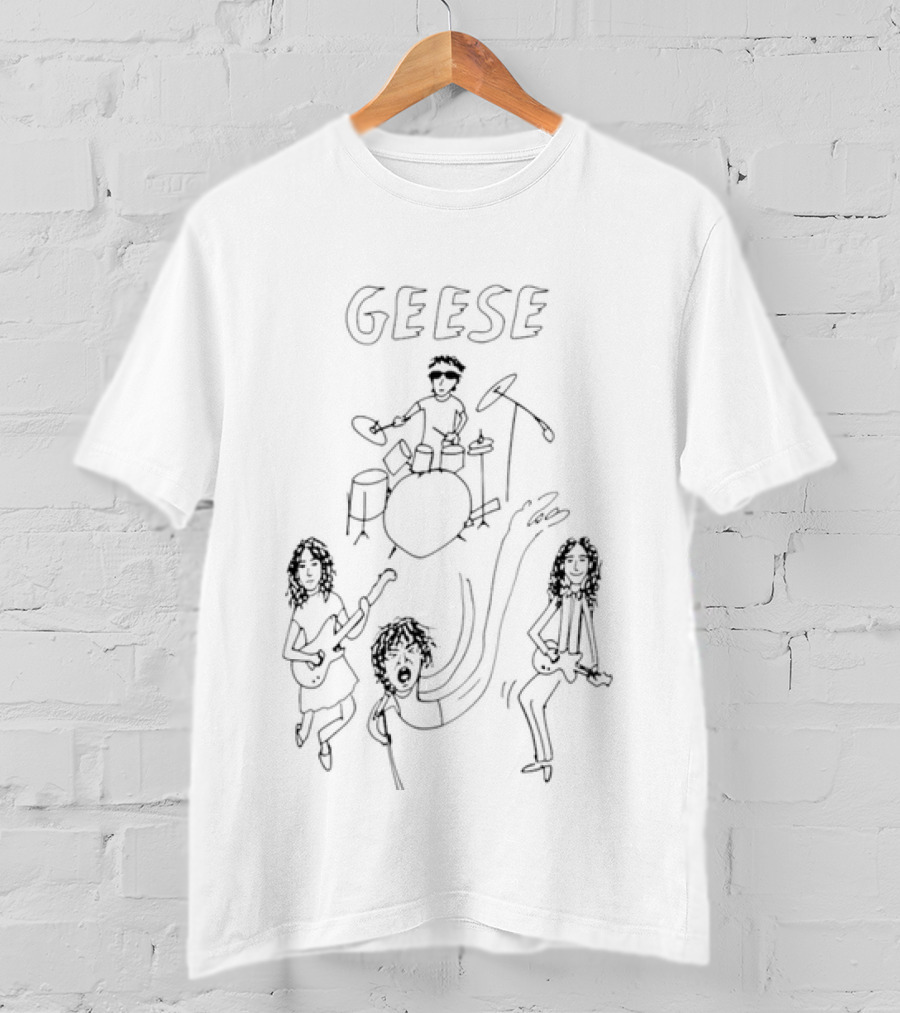 Geese Band Indie Rock Line Drawing Vintage Style Music T-Shirt