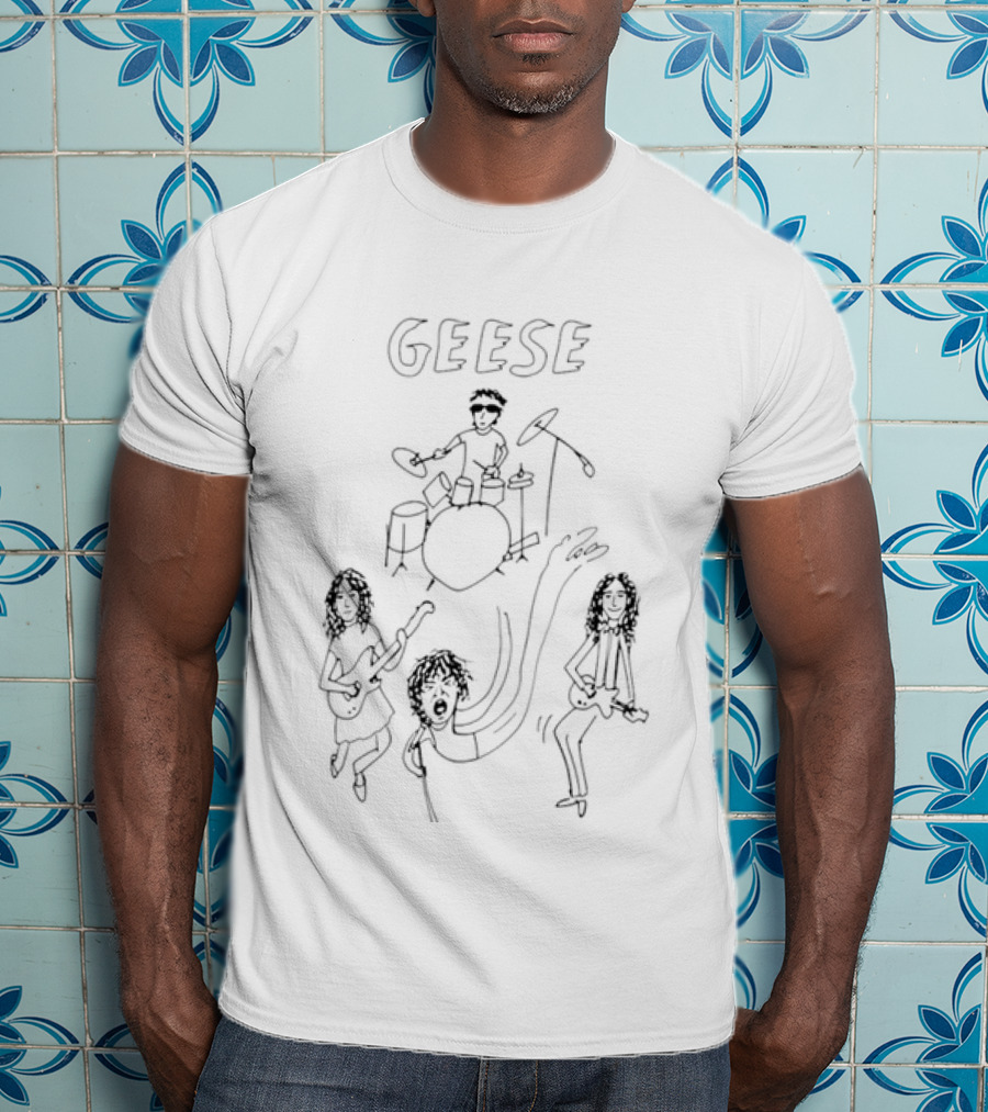 Geese Band Indie Rock Line Drawing Vintage Style Music T-Shirt