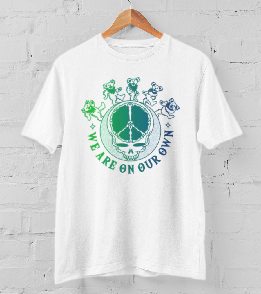 Grateful Dead Dancing Bears We Are On Our Own Peace Skull Moon T-Shirt