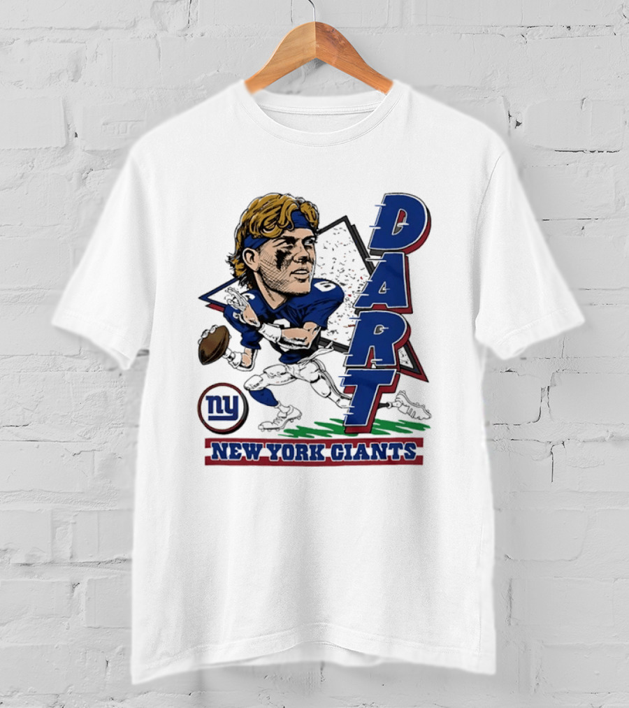 Jaxson Dart New York Giants Quarterback Caricature NFL Football T-Shirt