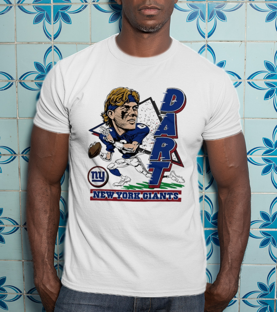 Jaxson Dart New York Giants Quarterback Caricature NFL Football T-Shirt