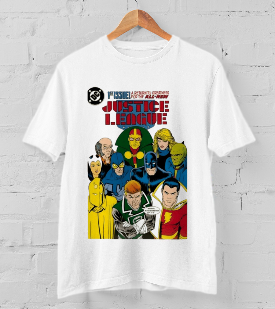 Justice League 1st Issue A Return To Greatness DC Comics Icons Bold Cover T-Shirt