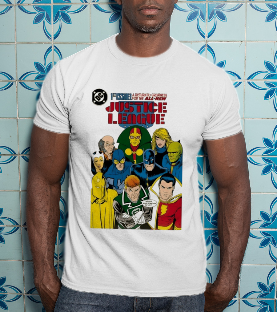 Justice League 1st Issue A Return To Greatness DC Comics Icons Bold Cover T-Shirt