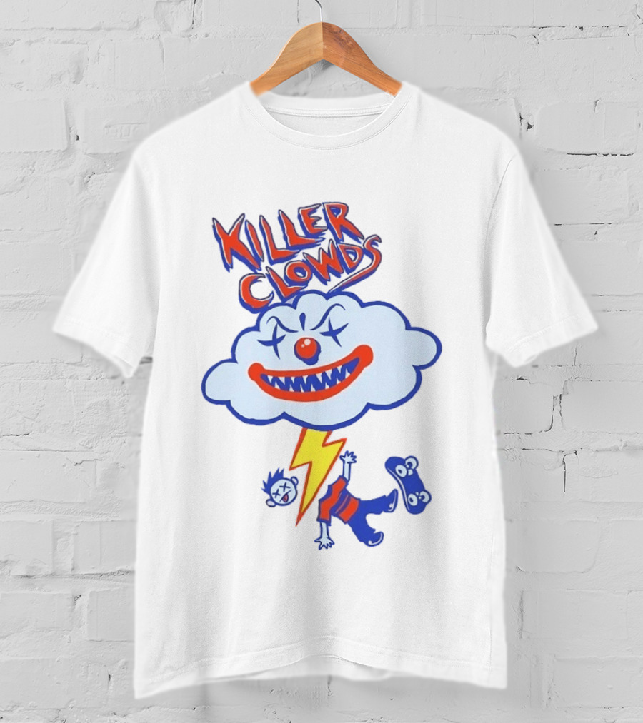 Killer Clowds Clown Cloud Lightning Skater T-Shirt