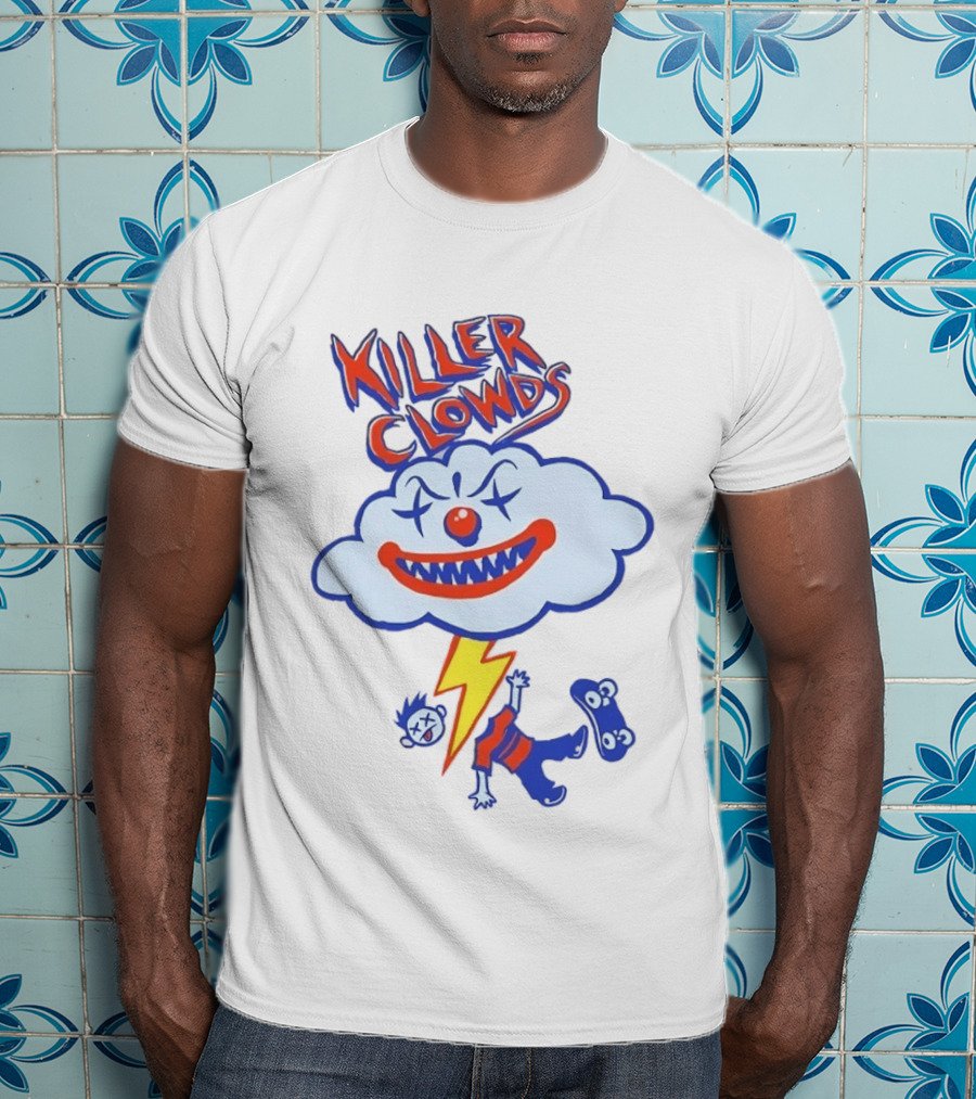 Killer Clowds Clown Cloud Lightning Skater T-Shirt