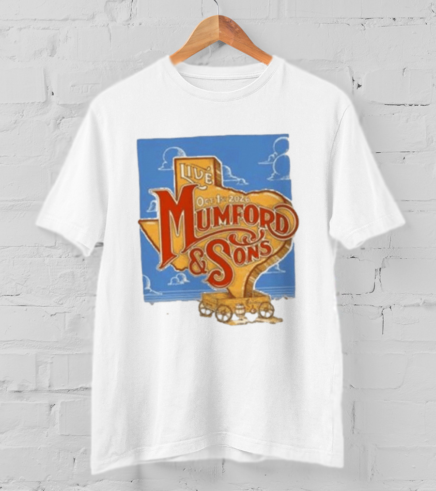 Mumford And Sons Live In The Woodlands Texas Oct 1 2026 T-Shirt