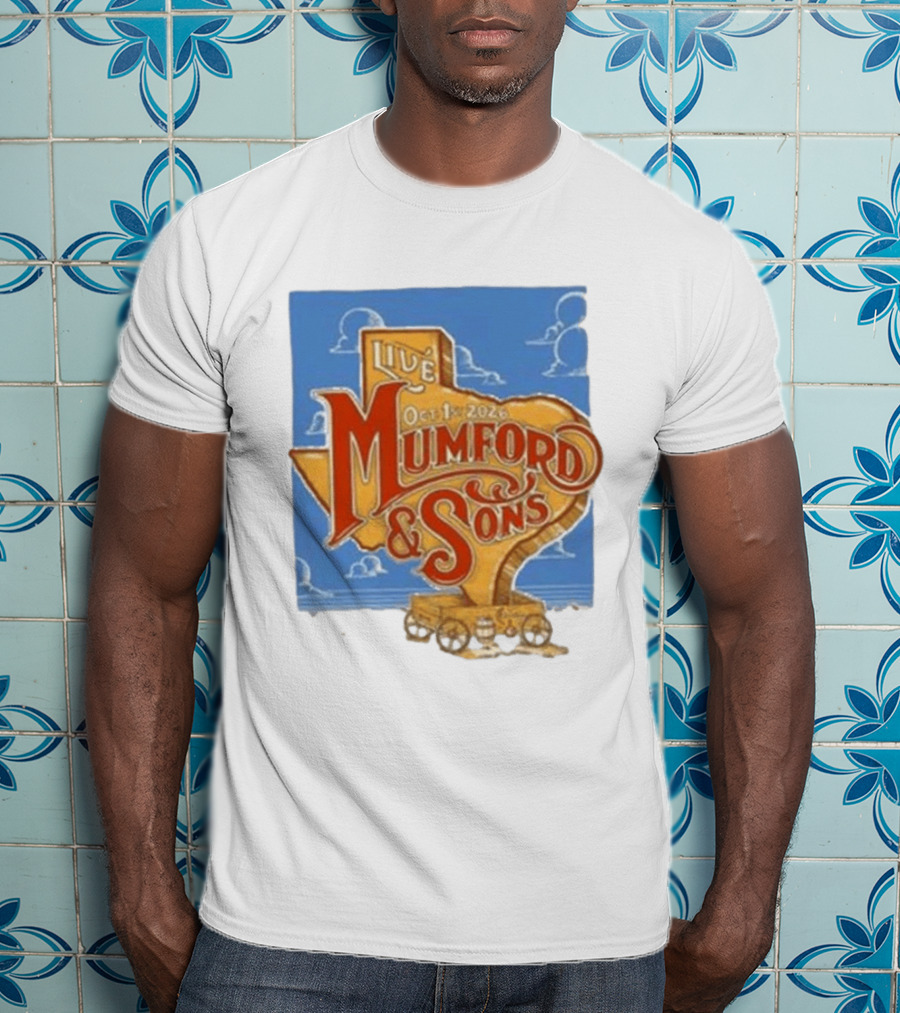 Mumford And Sons Live In The Woodlands Texas Oct 1 2026 T-Shirt