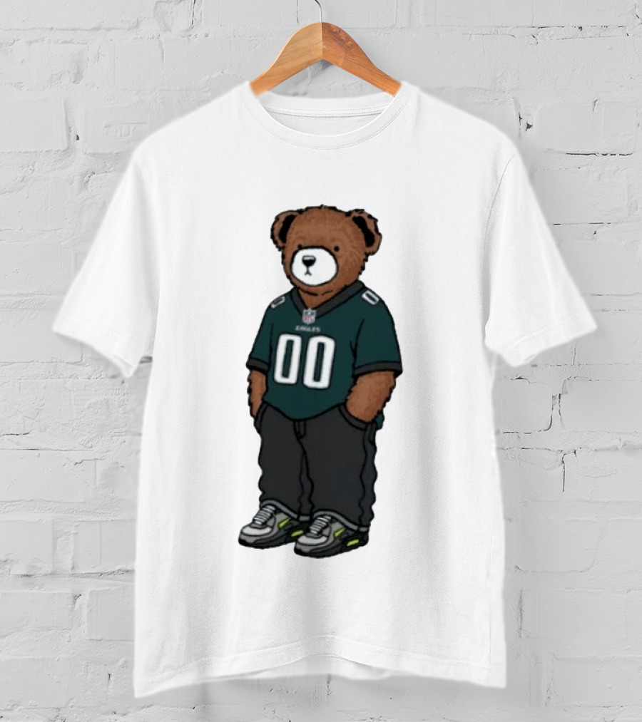 Philadelphia Eagles Teddy Bear Jersey 00 Team Spirit Fan T-Shirt