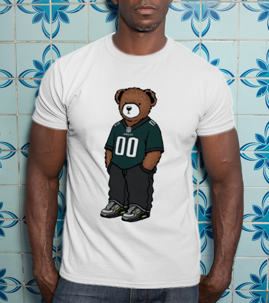 Philadelphia Eagles Teddy Bear Jersey 00 Team Spirit Fan T-Shirt