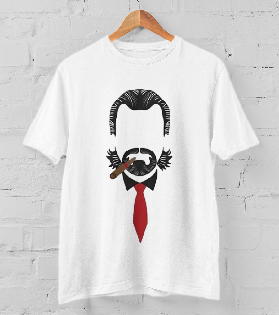 Ron Swanson Minimalist Cigar Tie Parks And Recreation T-Shirt