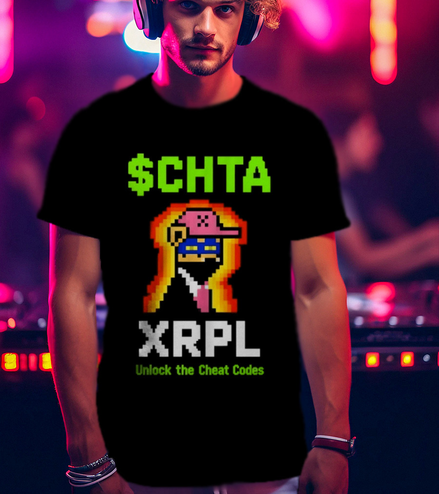 $CHTA XRPL Unlock The Cheat Codes Pixel Art Gamer Crypto T-Shirt