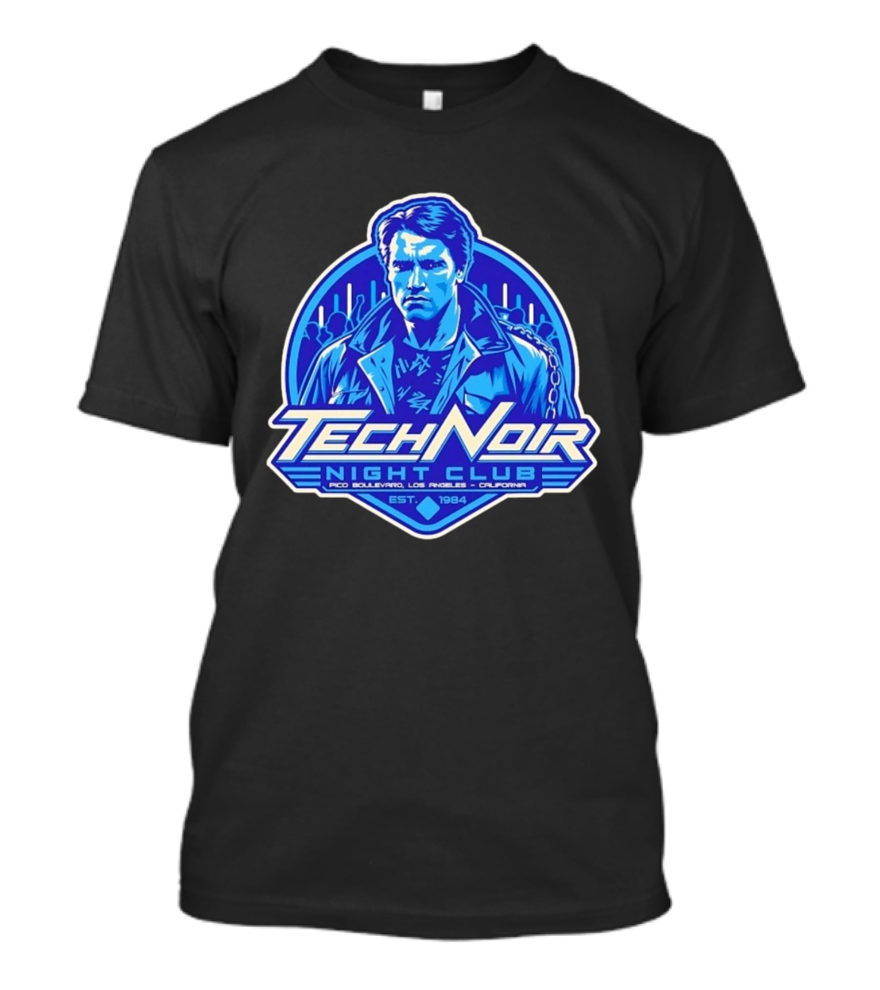 Arnold Schwarzenegger Tech Noir Night Club Pico Boulevard Los Angeles California Est 1984 T-Shirt