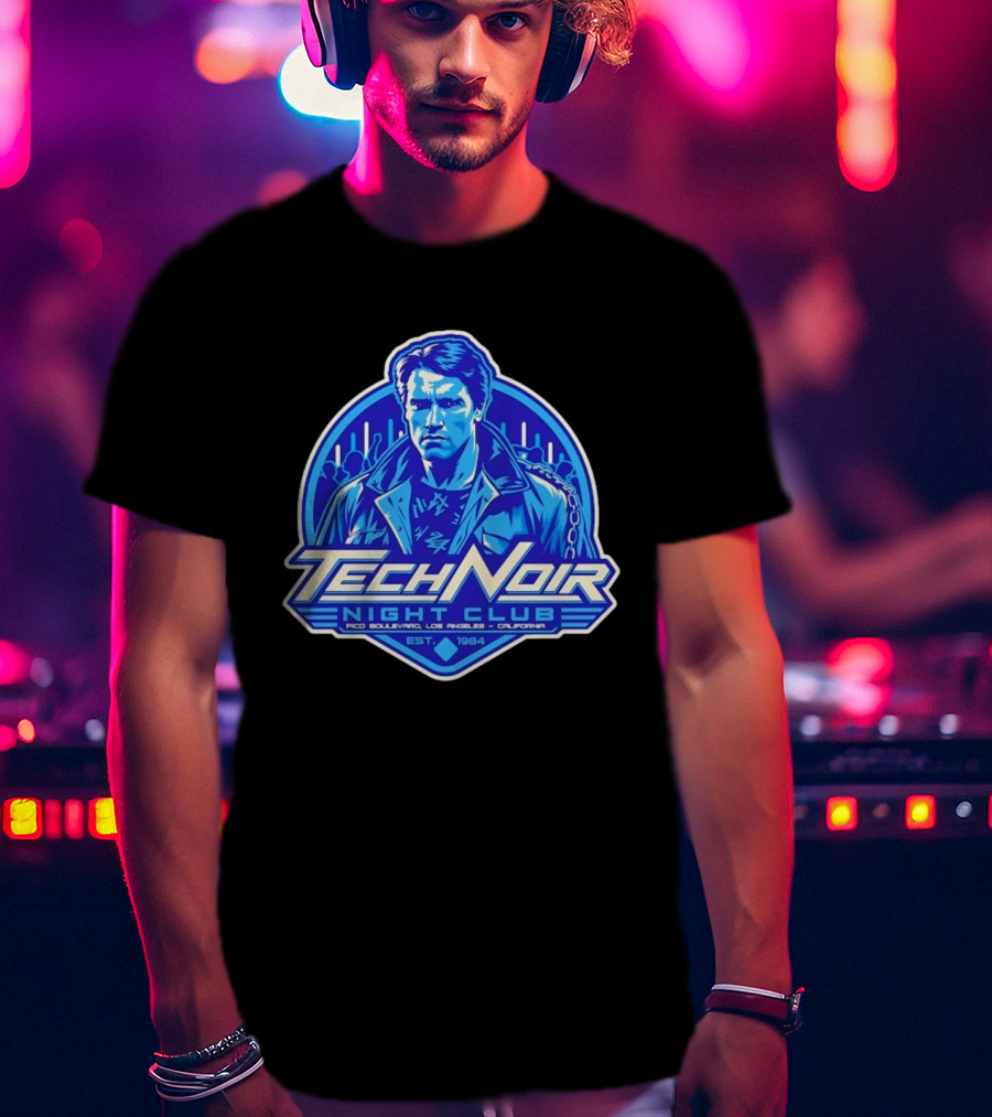 Arnold Schwarzenegger Tech Noir Night Club Pico Boulevard Los Angeles California Est 1984 T-Shirt