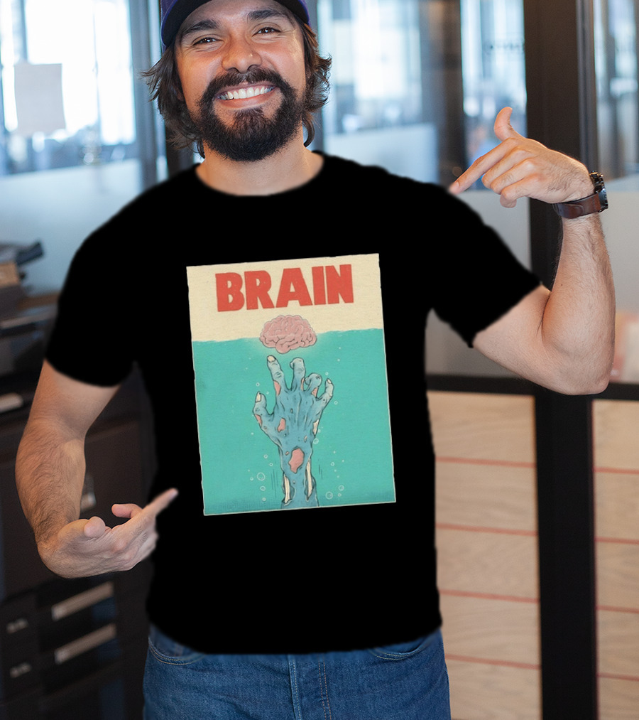 Brain Zombie Hand Horror Undead Creepy T-Shirt