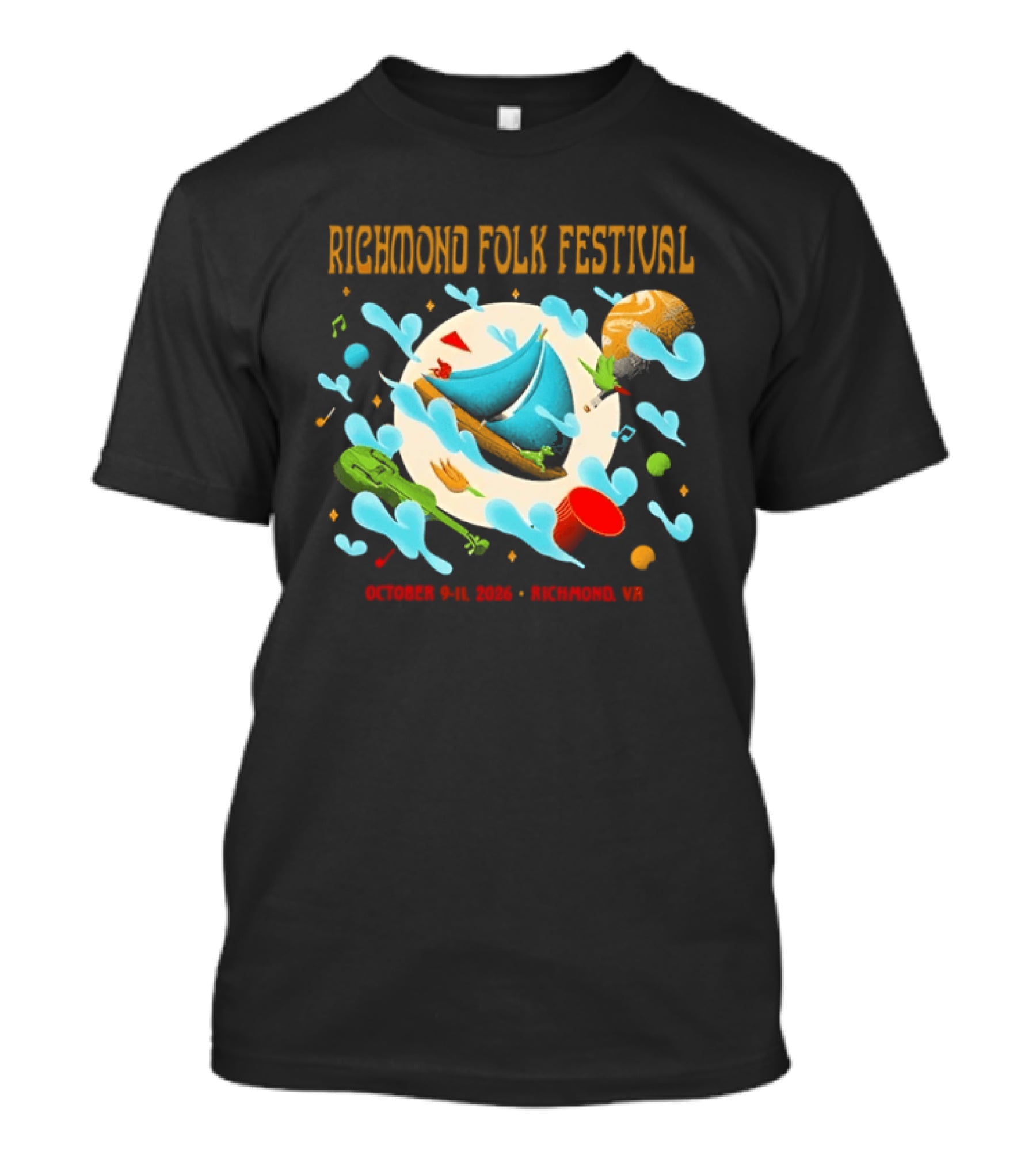 Richmond Folk Festival October 9 11 2026 Richmond VA Music And Food Celebration T-Shirt