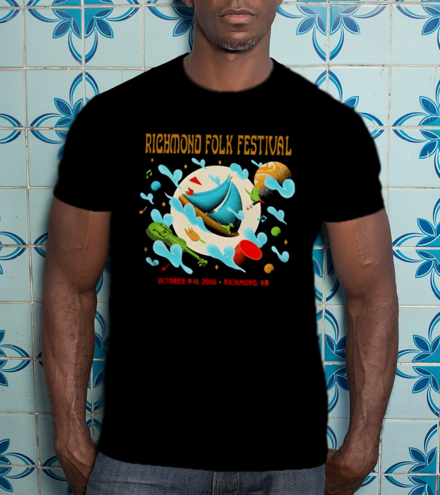 Richmond Folk Festival October 9 11 2026 Richmond VA Music And Food Celebration T-Shirt