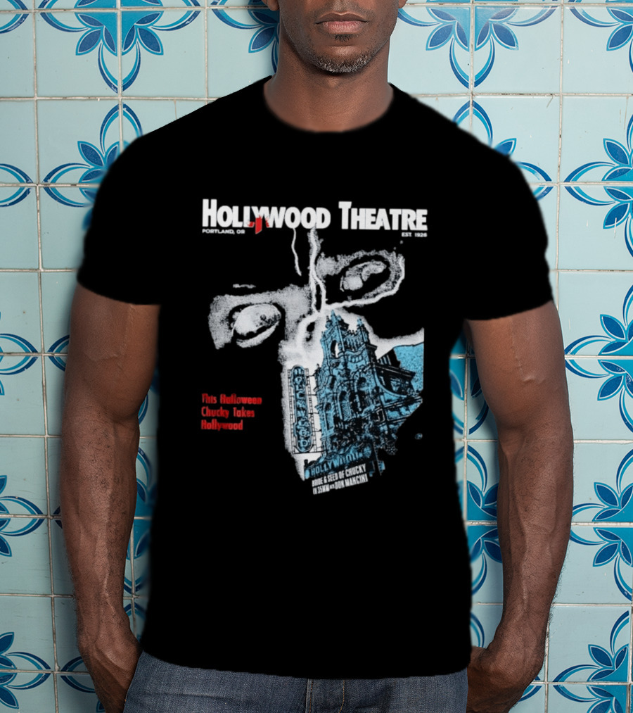 Chucky Takes Hollywood Theatre Portland Halloween Bride Seed Of Chucky 2023 T-Shirt