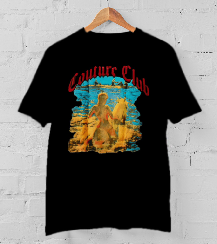 Couture Club Woman Riding Horse Scenic Painting T-Shirt