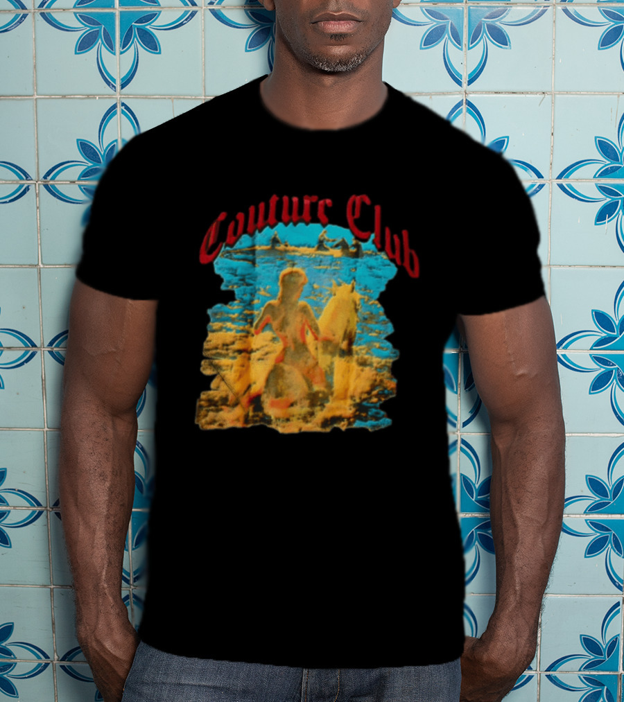 Couture Club Woman Riding Horse Scenic Painting T-Shirt