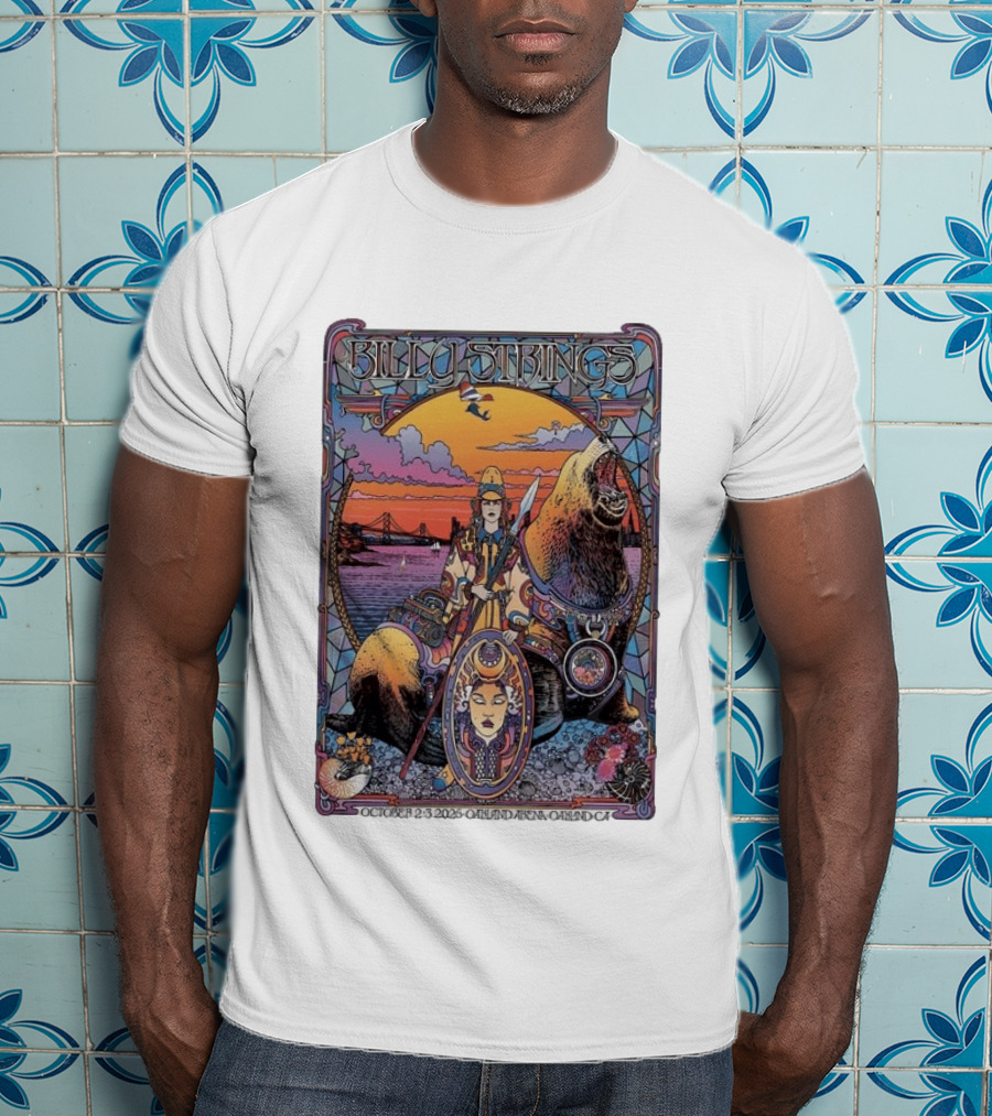 Billy Strings October 2 3 2026 Oakland Arena Vibrant Seal And Bay Bridge T-Shirt