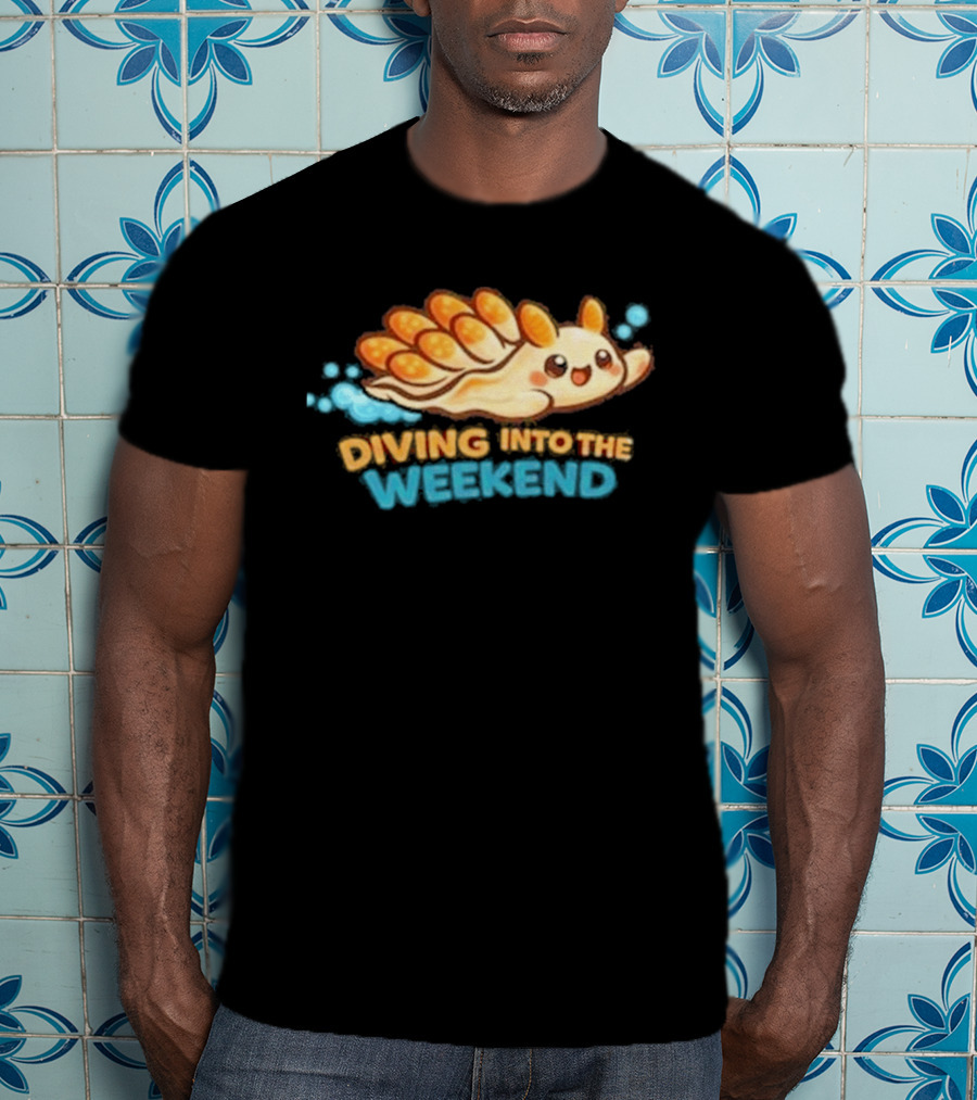 Diving Into The Weekend Cute Cartoon Sea Creature T-Shirt