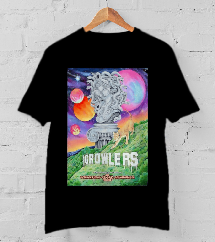Los Growlers Final Performance Greek Theatre Los Angeles October 3 2024 Statue And Lion T-Shirt