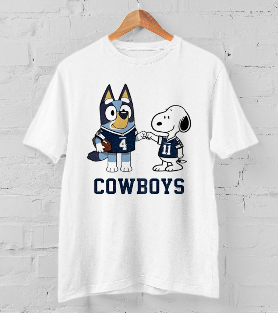 Bluey Snoopy Cowboys Football Team Friendship T-Shirt