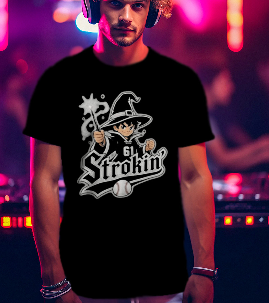 Mike Vasil Wizard Strokin' 61 South Side Chicago White Sox T-Shirt