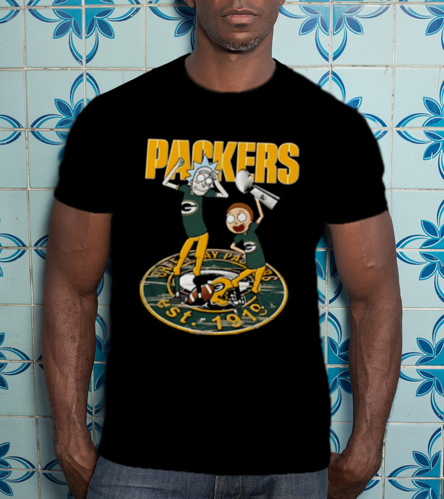 Green Bay Packers Rick Sanchez Morty Smith Est 1919 Packers T-Shirt