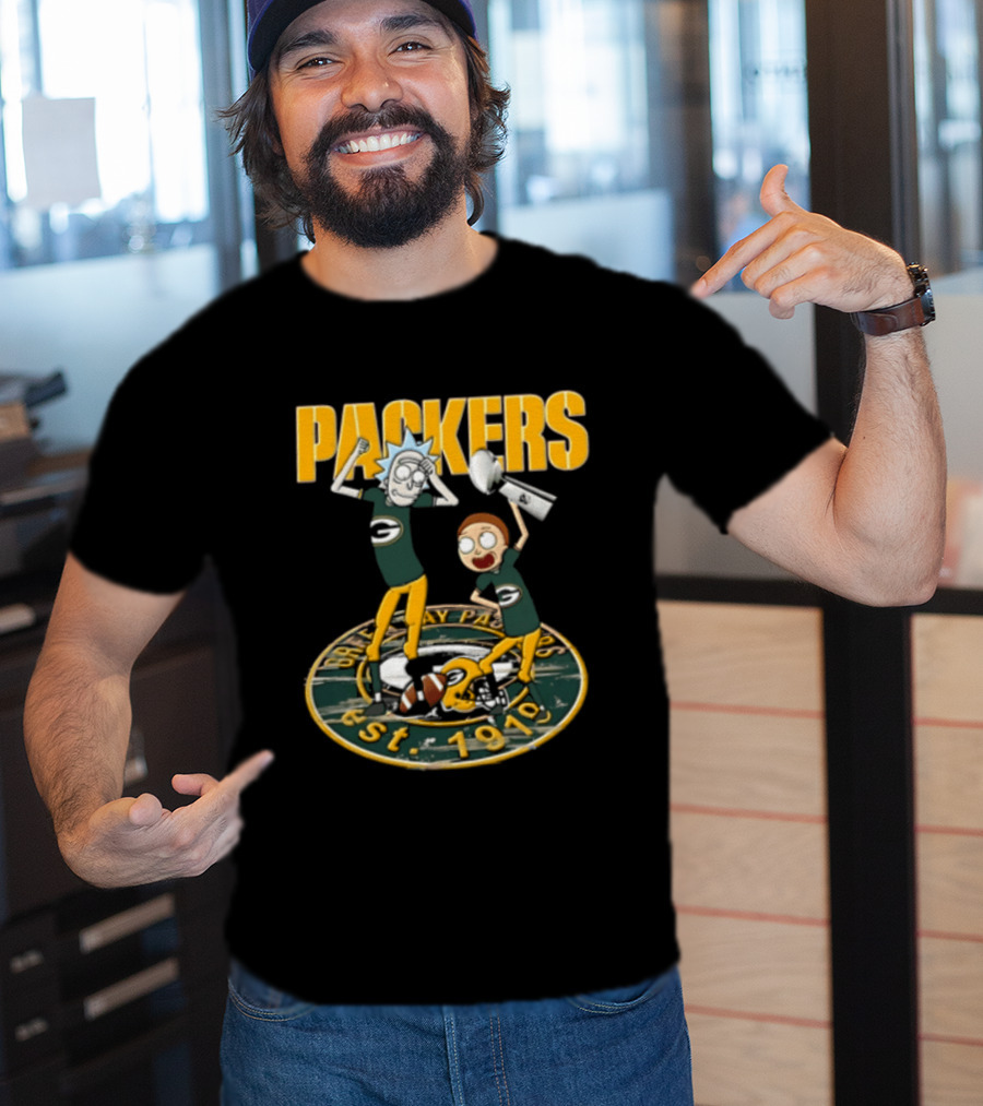 Green Bay Packers Rick Sanchez Morty Smith Est 1919 Packers T-Shirt