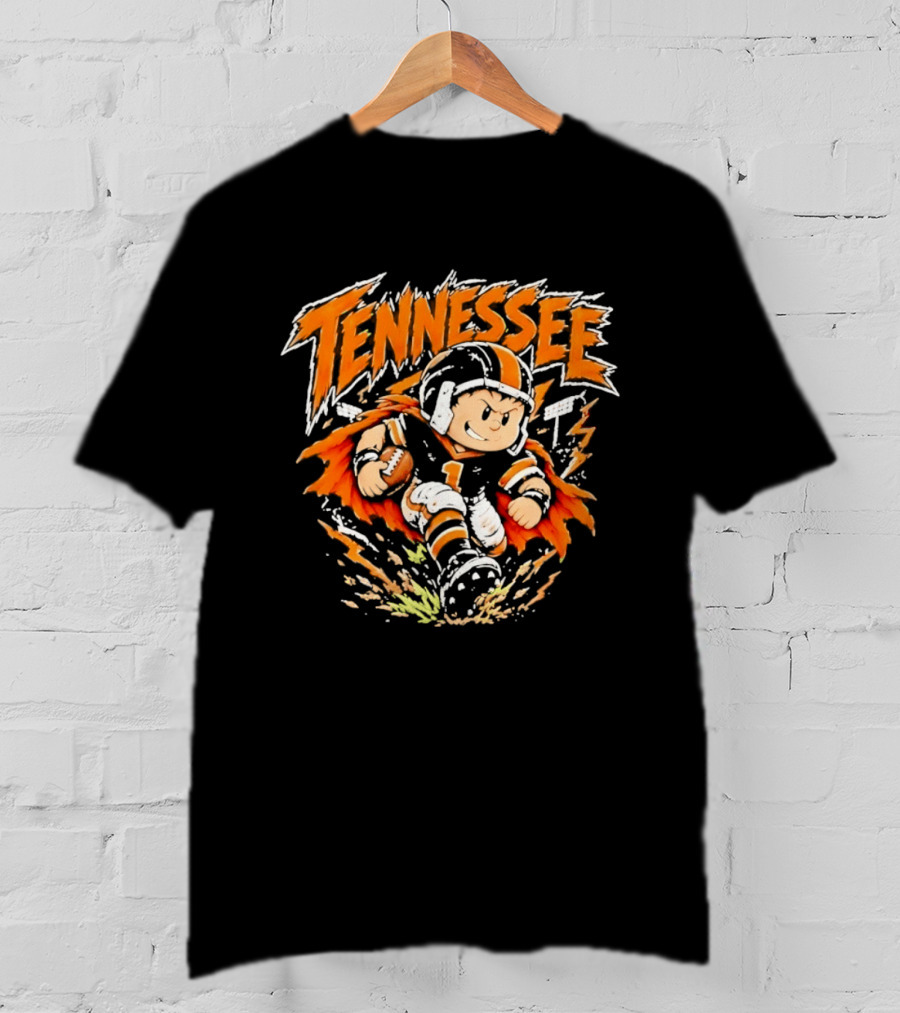 Tennessee Volunteers Football Cartoon Player Number 1 Dynamic T-Shirt
