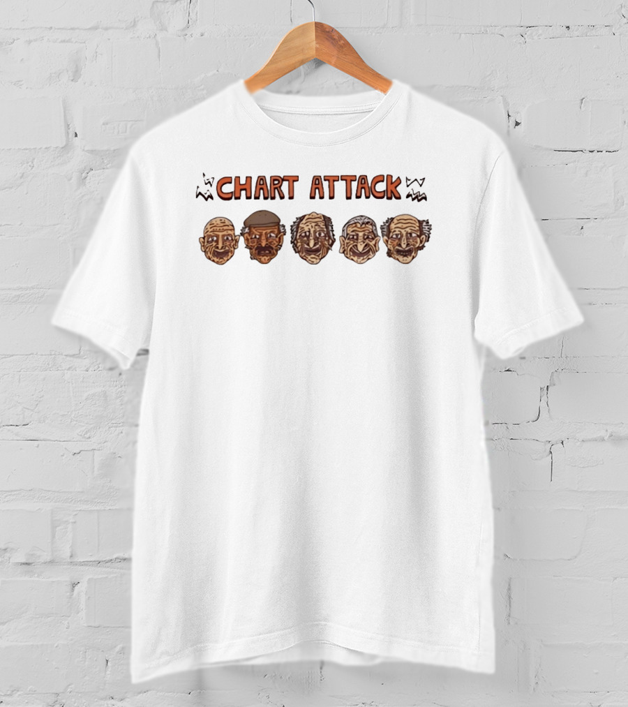 Chart Attack Cartoon Old Men Faces T-Shirt