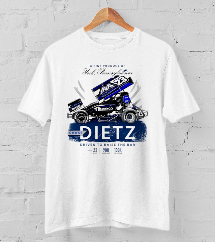 Chase Dietz Sprint Car 23 Driven To Raise The Bar York Pennsylvania Racing T-Shirt