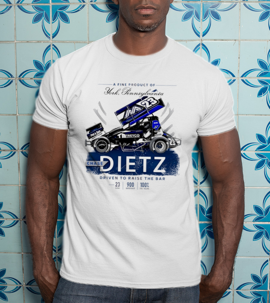 Chase Dietz Sprint Car 23 Driven To Raise The Bar York Pennsylvania Racing T-Shirt