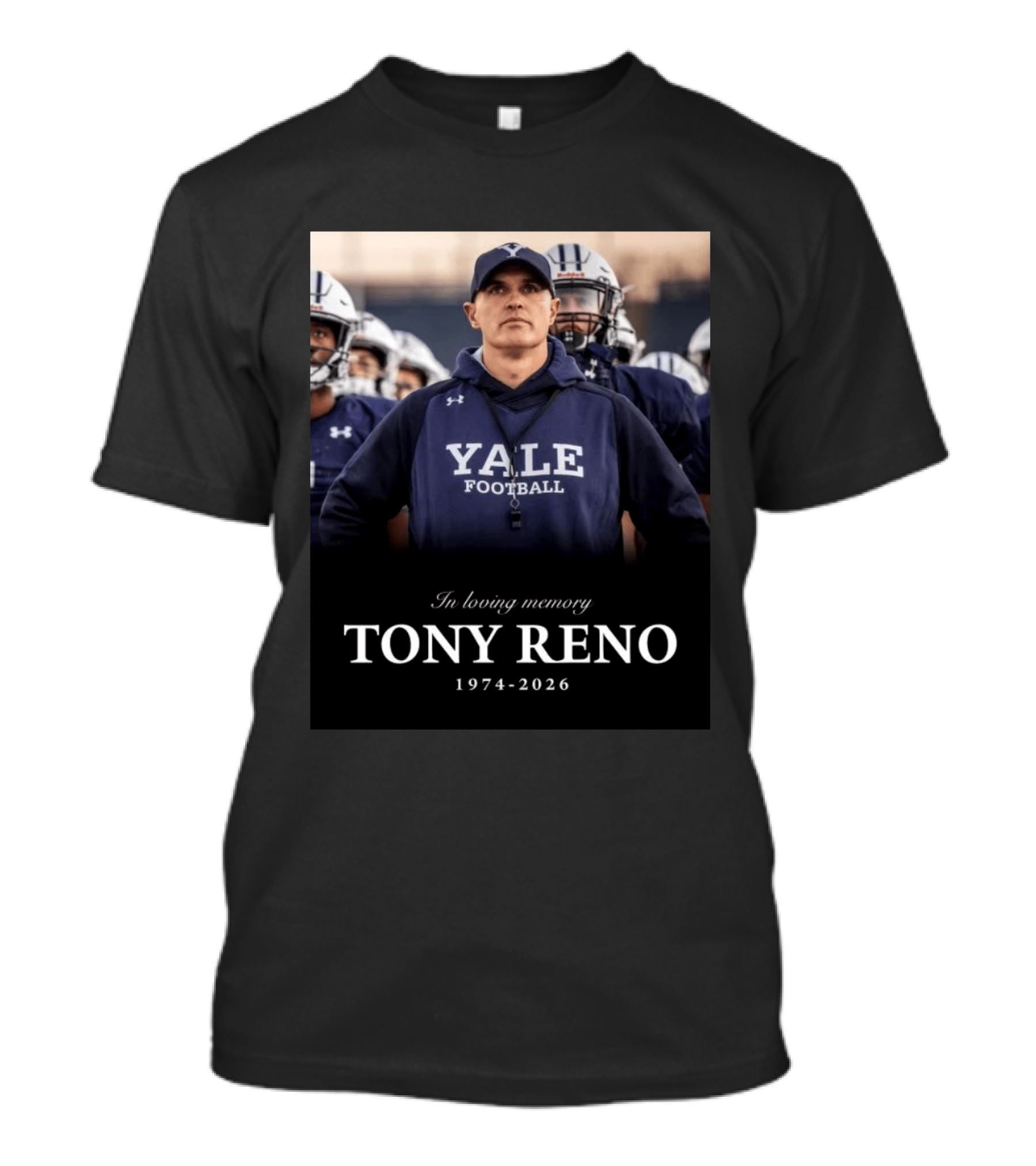 In Loving Memory Yale Football Tony Reno 1974 2026 T-Shirt