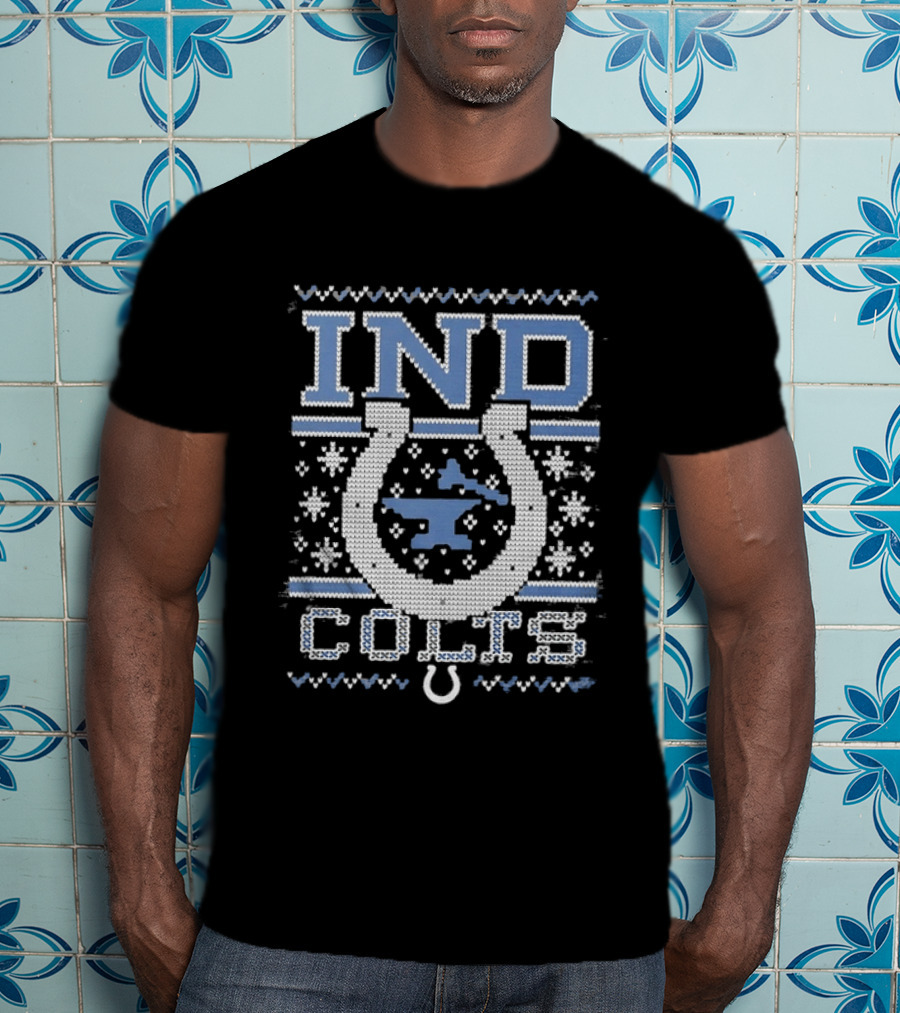IND Indianapolis Colts Ugly Christmas Sweater Holiday Team Spirit T-Shirt