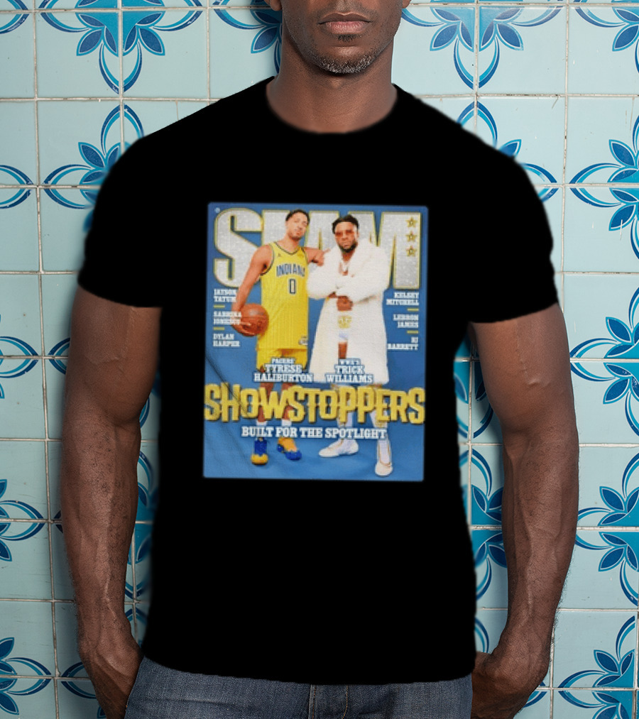 Slam Featuring Tyrese Haliburton And Trick Williams Showstoppers Built For The Spotlight T-Shirt
