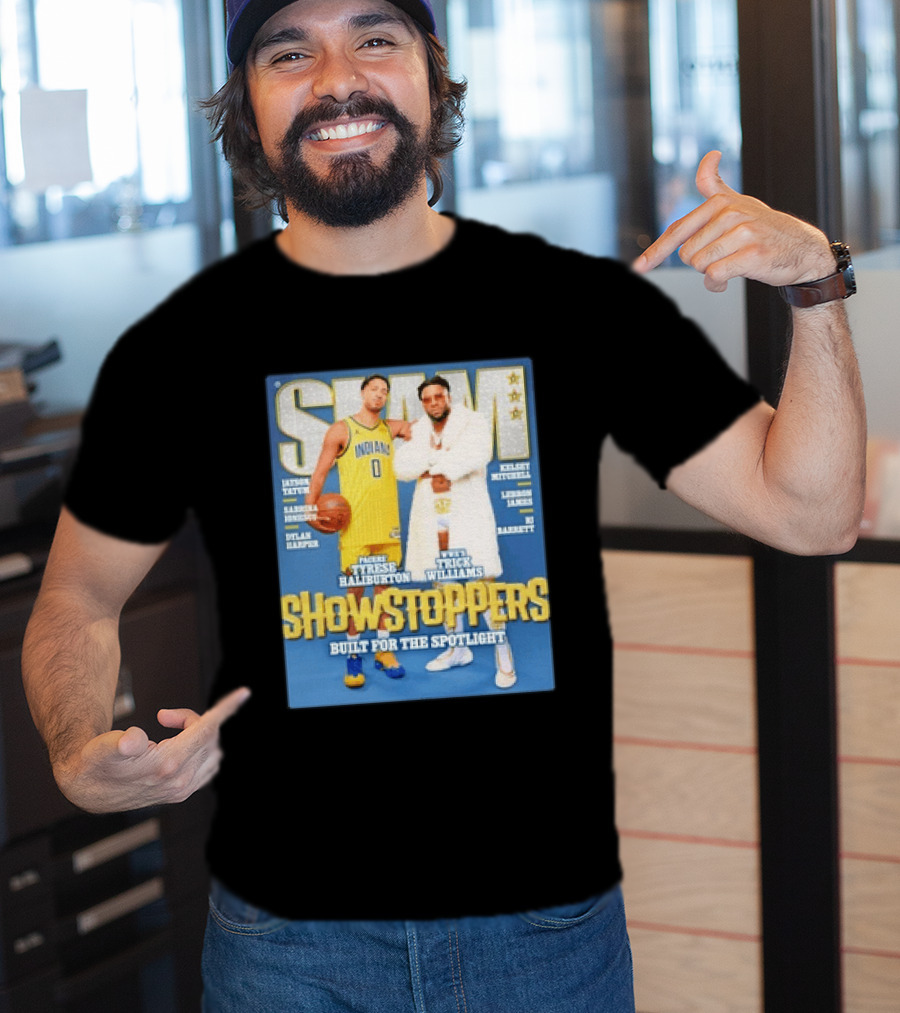 Slam Featuring Tyrese Haliburton And Trick Williams Showstoppers Built For The Spotlight T-Shirt