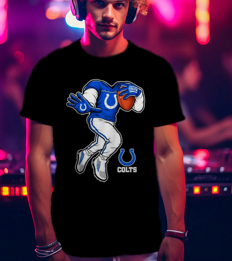 Indianapolis Colts Toddler Yard Rush II Football Player Colts Horseshoe T-Shirt