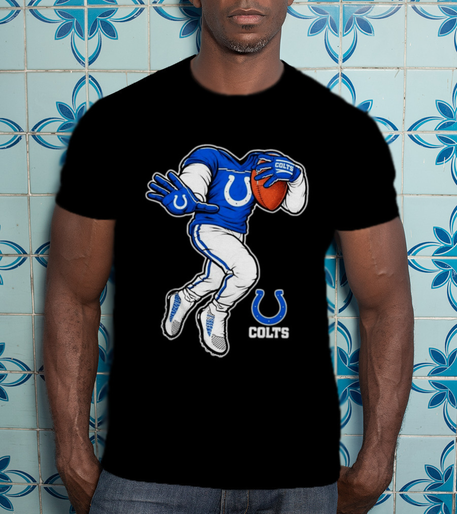 Indianapolis Colts Toddler Yard Rush II Football Player Colts Horseshoe T-Shirt