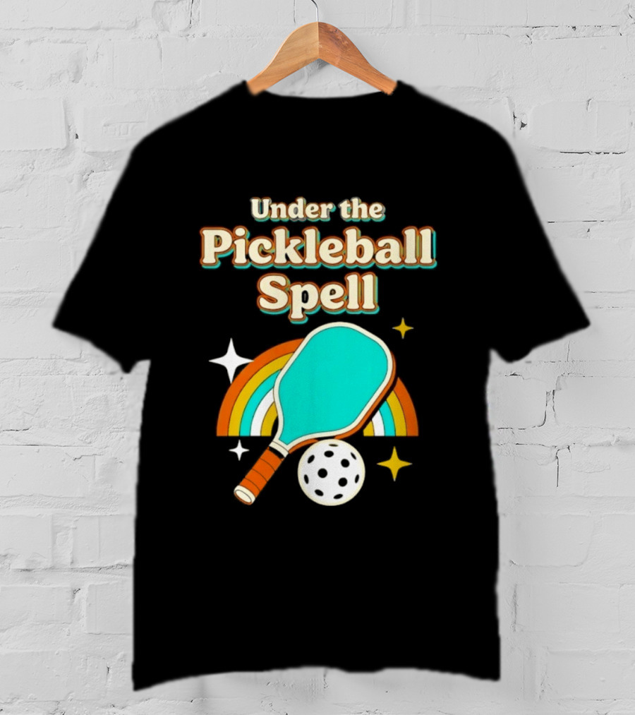 Under The Pickleball Spell Paddle And Rainbow Magic T-Shirt