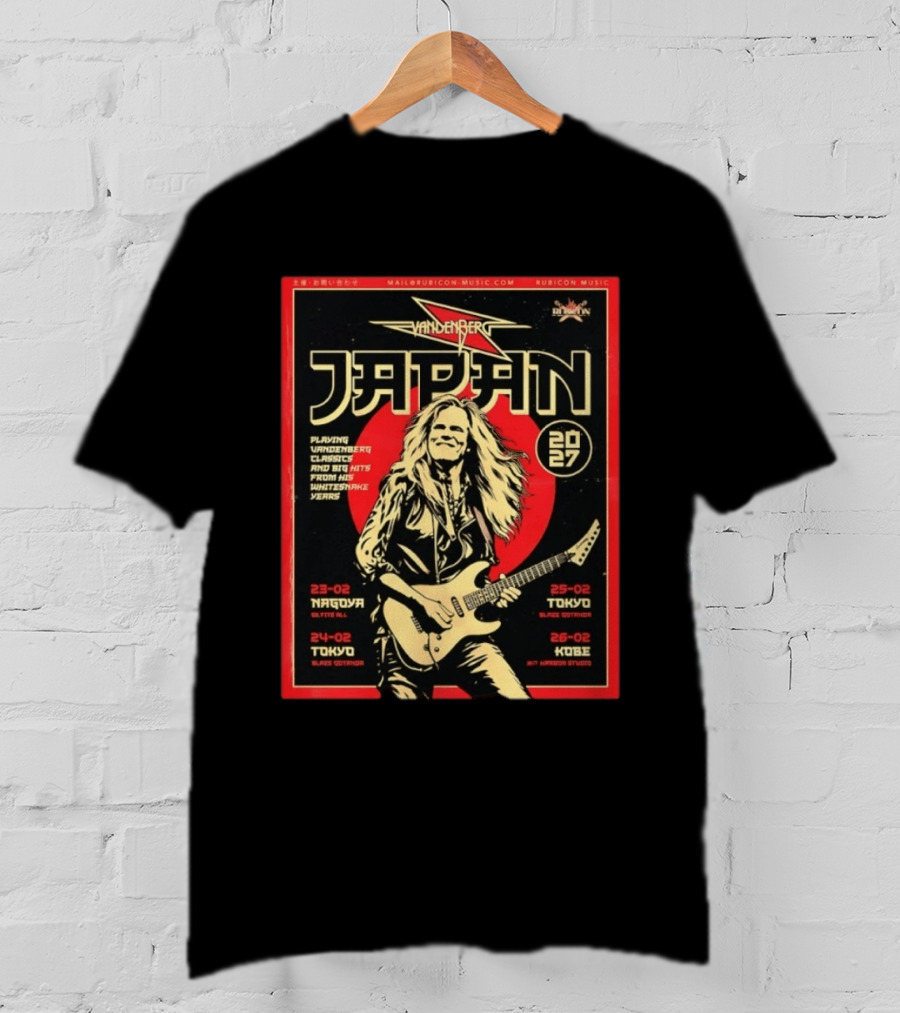 Vandenberg Japan 2027 Tour Nagoya Tokyo Kobe Whitesnake Classics T-Shirt