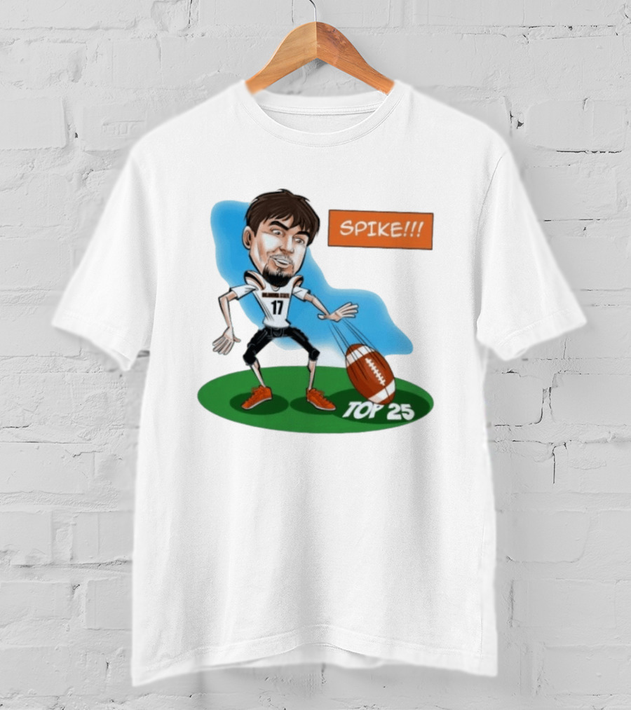 Spike Top 25 Drew Mestemaker Oklahoma State Cowboys Pokes T-Shirt