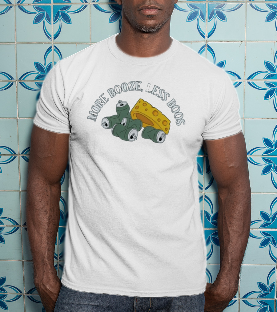 Green Bay Packers More Booze Less Boos Beers And Cheese T-Shirt
