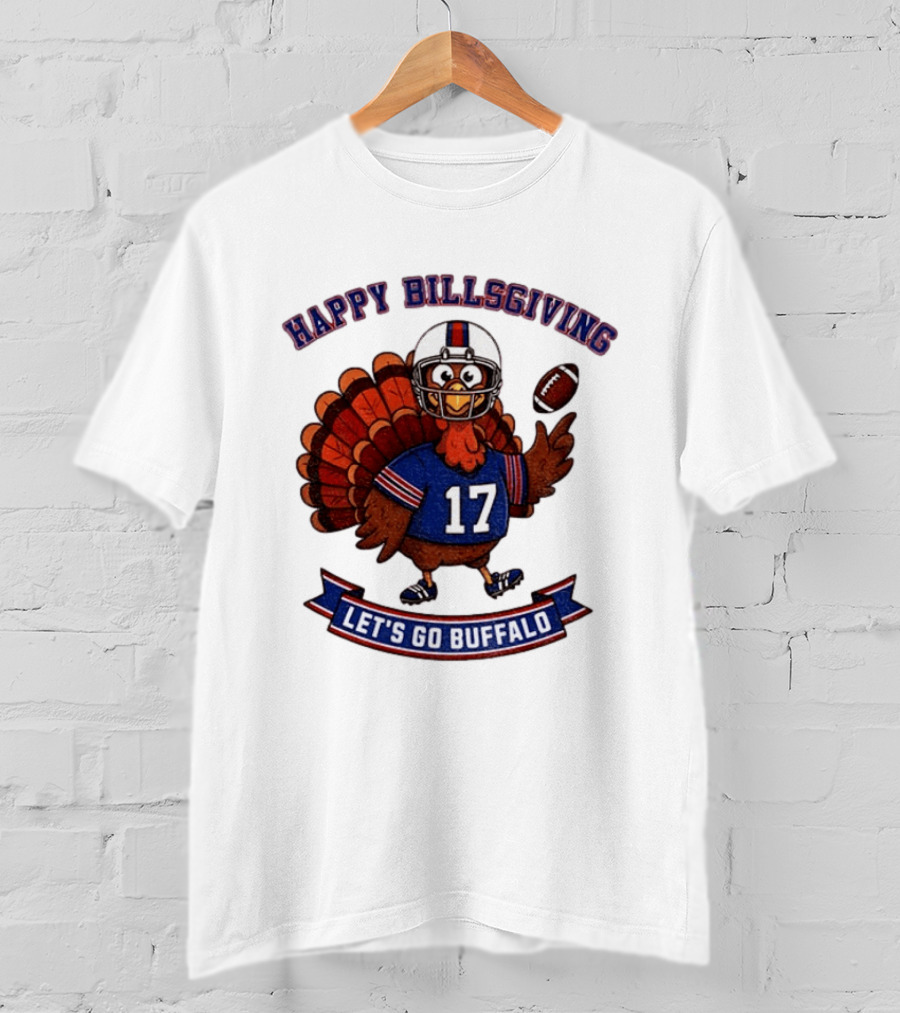 Happy Billsgiving Let's Go Buffalo Turkey 17 Football T-Shirt