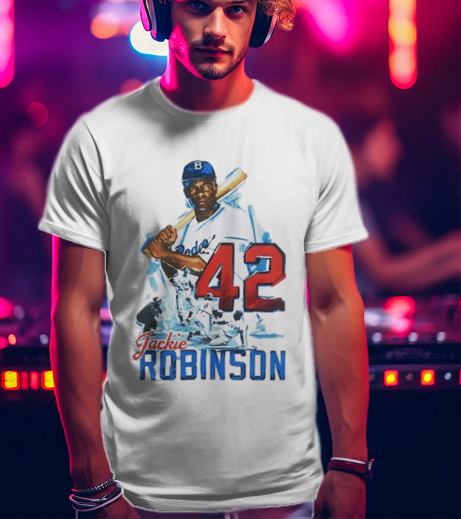 Jackie Robinson Brooklyn Dodgers Legendary Number 42 T-Shirt