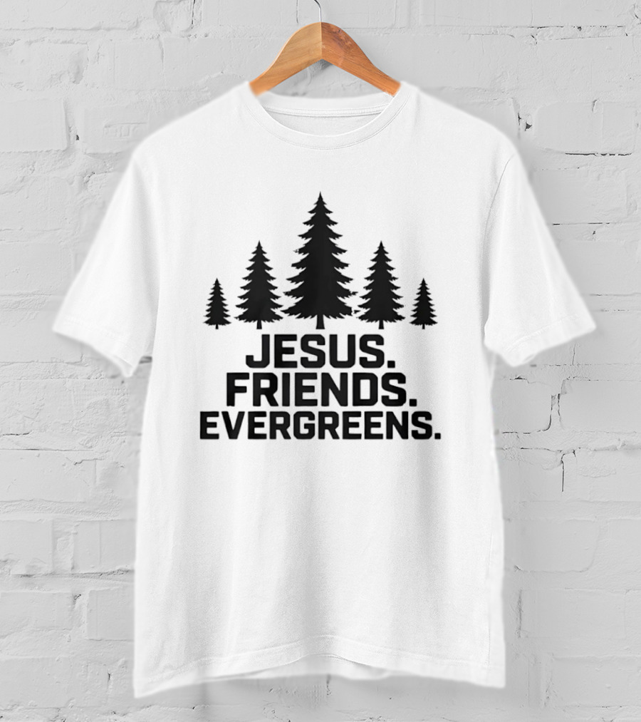 Jesus Friends Evergreens Christian Holiday Tree T-Shirt