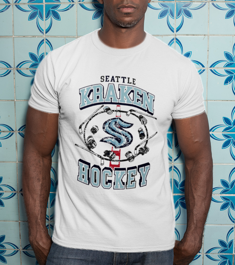 Seattle Kraken Hockey Distressed NHL Ice Rink T-Shirt